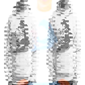 イカを噛み切ることができないサメ パーカー - Kawaiitshirt