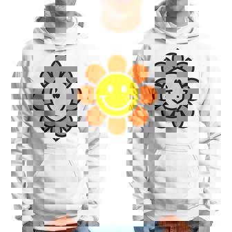 オレンジ イエロー ハッピー スマイル スマイル フェイス デイジー フラワーガール パーカー - Kawaiitshirt