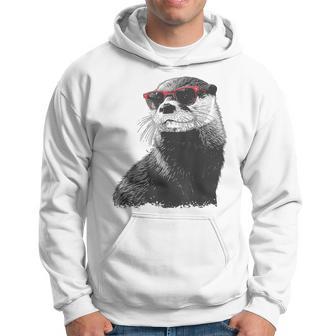 カワウソ アニマル柄 動物園 図面 イラスト 顔 カワウソ パーカー - Kawaiitshirt