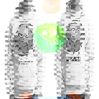 キャベツ 顔 イラスト かわいい おもしろ 面白い 簡単 シンプル ゆるい 野菜 パーカー - Kawaiitshirt