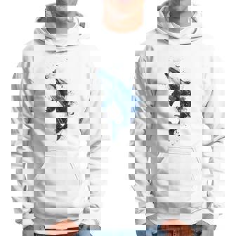 クジラ 水彩 海洋 動物 海の生物 青くじら デザイン パーカー - Kawaiitshirt