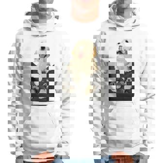 ゴールデンレトリバー ポケットに入った子犬 長袖tシャツ パーカー - Kawaiitshirt