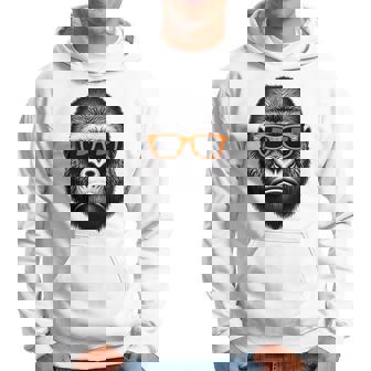 サングラスをかけたクールなゴリラグラフィックアート 長袖tシャツ パーカー - Kawaiitshirt
