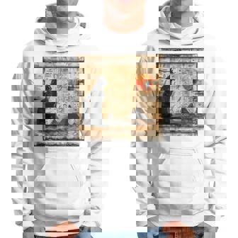 サンセット ピラミッド パピルス スクロール 砂漠 エジプトアート 猫 長袖tシャツ パーカー - Kawaiitshirt