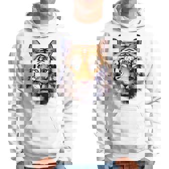 タイガー アニマル プリント グラフィック デッサン アートワーク フェイス トラ パーカー - Kawaiitshirt