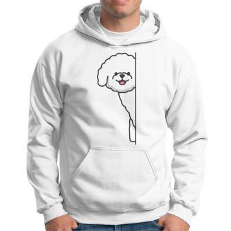 トイプードル 白 隠す 可愛い おもしろ シンプル イラスト 長袖tシャツ パーカー - Kawaiitshirt