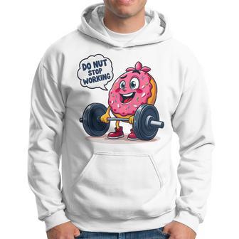 ドーナツストップワーキング ドーナツ ジム ワークアウト ウェイトリフティング 面白い パーカー - Kawaiitshirt