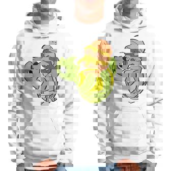 ハンバーガーを食べるかわいいカメ 面白いハンバーガー 長袖tシャツ パーカー - Kawaiitshirt