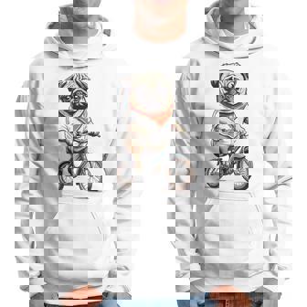 パグ いぬ イラスト パグ好き 犬好き 自転車 かわいい おもしろ レトロ かっこいい パーカー - Kawaiitshirt