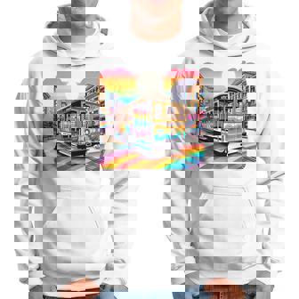 ビンテージ サンフランシスコ ケーブルカーf カストロ カリフォルニア Lgbtq 長袖tシャツ パーカー - Kawaiitshirt