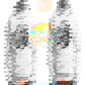 ビーチでドリンクを飲みながらリラックスできるレトロなヴィンテージクールな猫 長袖tシャツ パーカー - Kawaiitshirt