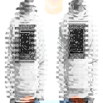 ホワイトブラックバンダナプリントtシャツ ペイズリー柄 パーカー - Kawaiitshirt