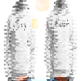 ポメラニアン Ekg ハートビートハートライン 肉球プリント パーカー - Kawaiitshirt