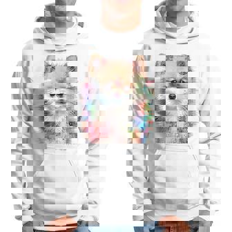 ポメラニアン 抽象画 グラフィック 絵画 動物 ポメラニアン パーカー - Kawaiitshirt