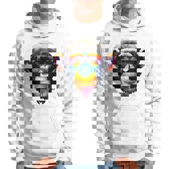 マルチカラー アート カラフル チンパンジー パーカー - Kawaiitshirt