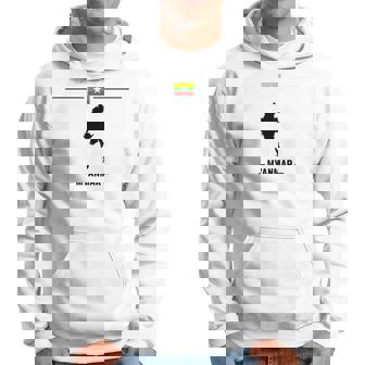 ミャンマーの地図と国の名前が付いたビルマの国旗 パーカー - Kawaiitshirt