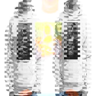 モナ・リザとオレンジ色の猫 面白いアートの絵 パーカー - Kawaiitshirt