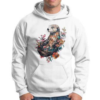 ラッコ フローラルアクセント パーカー - Kawaiitshirt