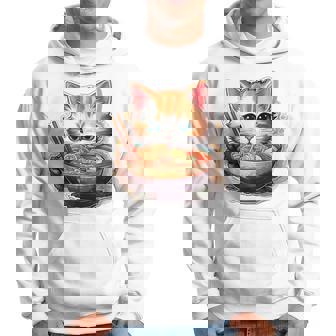 ラーメンを食べている子猫 パーカー - Kawaiitshirt