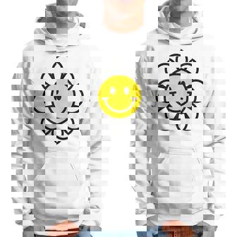 レトロ ヴィンテージ イエロー ハッピー スマイル スマイル フェイス デイジーフラワー パーカー - Kawaiitshirt