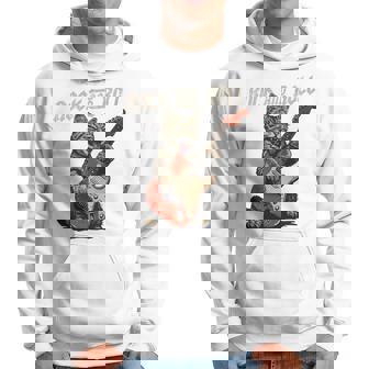 ロックンロール ギター 猫 ビンテージ Rock ギタリスト 猫 長袖tシャツ パーカー - Kawaiitshirt