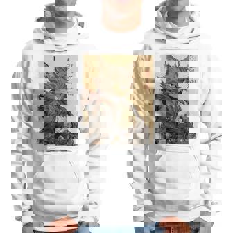 ヴィンテージ 日本の風景 侍 猫 漢字 Art Back パーカー - Kawaiitshirt