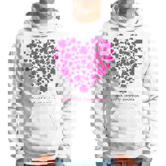 世界中の幸せを願う 可愛い ハート ピンク クローバー 反戦 平和 バックプリント パーカー - Kawaiitshirt