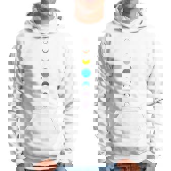 天空の月の満ち欠け バックプリント 虹の月天文学 パーカー - Kawaiitshirt