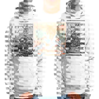 寿司好き ヴィンテージ 子猫 伝統 日本の芸術 猫 長袖tシャツ パーカー - Kawaiitshirt