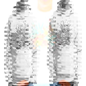 抽象的な幾何学的なボタニカルデザインモダンな植物 多肉植物 パーカー - Kawaiitshirt