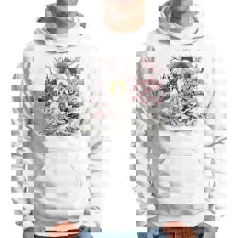 日本 浮世絵 観音菩薩 竜 桜 波 バックプリント パーカー - Kawaiitshirt