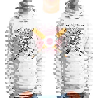 日本のクリケットラケットとボールの旗 長袖tシャツ パーカー - Kawaiitshirt