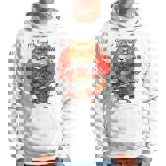 日本の侍犬 柴戦士 浮世サムライ バックプリント パーカー - Kawaiitshirt