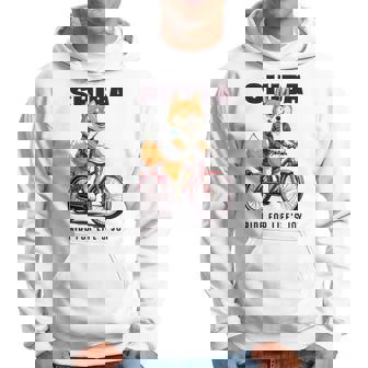 柴犬 いぬ イラスト 柴犬好き 犬好き 自転車 かわいい おもしろ レトロ Ride For Life's Joy 長袖tシャツ パーカー - Kawaiitshirt