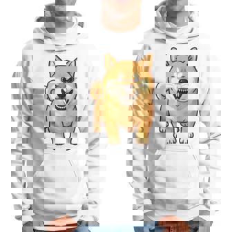 柴犬 犬 ムキッ ムキ顔 水彩 我慢の限界 怒る犬 イラスト おもしろ 長袖tシャツ パーカー - Kawaiitshirt