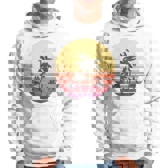 涼しい 夏休み メンズ レディース サンセット ビーチ ヤシの木 パーカー - Kawaiitshirt