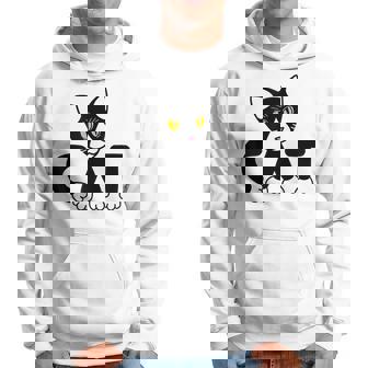 猫 子猫 ハチワレ モノトーン 白 黒 かわいい ユニーク パーカー - Kawaiitshirt