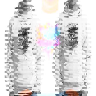 猫 花 カラフル かわいい アート 動物好き グラフィック 猫 パーカー - Kawaiitshirt