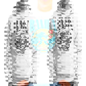 猫食べるラーメン キッズ&大人、日本の神奈川波ラーメン パーカー - Kawaiitshirt