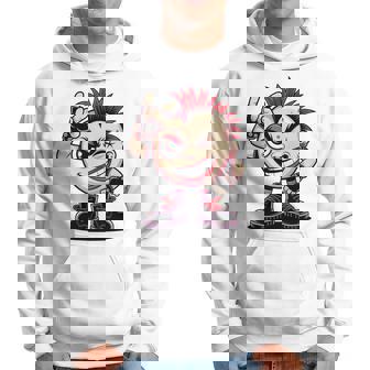 生意気なパンクロックロッカー イロとブーツ付き 面白いパンク 長袖tシャツ パーカー - Kawaiitshirt