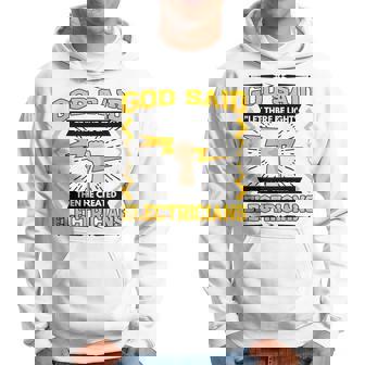 神は「光あれ」と言われてから、電気技師を創られた パーカー - Kawaiitshirt