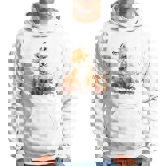 笑顔 水彩 キツネ 森林 動物 パーカー - Kawaiitshirt