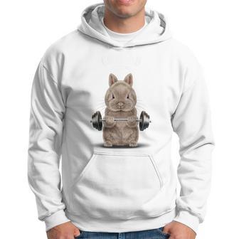 筋トレ ジム やる気がないなら家に帰れ ネザーランドドワーフ ウサギ ベージュ パーカー - Kawaiitshirt