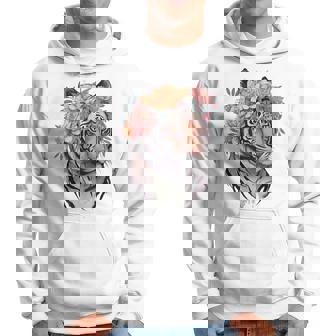 花柄 水彩 虎 花 王冠 虎好き パーカー - Kawaiitshirt