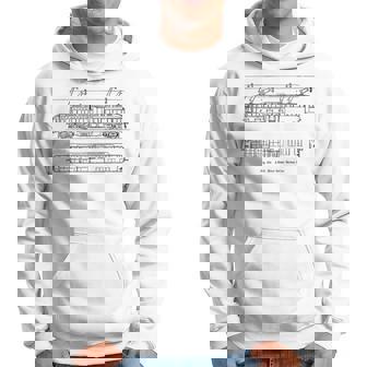 電車 ヴィンテージ 青写真 図 グラフィック 電気機関車 パーカー - Kawaiitshirt