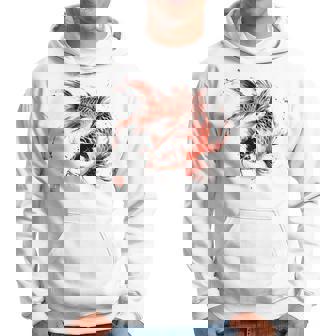 鯉 赤黒 アクアリウム ニシキゴイ 観賞魚 イラスト バックプリント パーカー - Kawaiitshirt