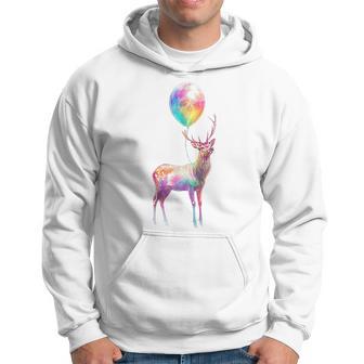 鹿 カラフル モチーフ 抽象 動物 プリント アート 鹿 パーカー - Kawaiitshirt