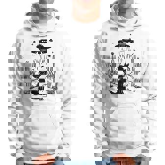 黒猫 カウボーイハット ウェスタン Ufo エイリアン 面白い かわいい パーカー - Kawaiitshirt