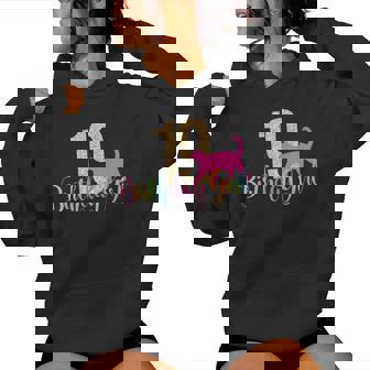 19E Anniversaire Fille Chat Fête Arc-En-Ciel Dix-Neuf 19 Ans Dortoir Sweat à capuche femme - Cadeauxyz