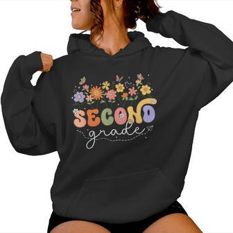 2Nd Second Grade Teacher Wildflower Back To School Floral Women Hoodie - Thegiftio UK
